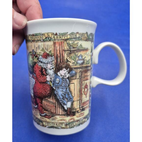 DUNOON Christmas Mugs Santa's Arrival & Christmas Past 10oz Set of Two Scotland - Picture 4 of 11